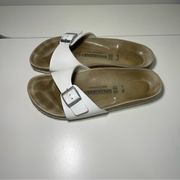 Birkenstock women’s White Birko-Flor Madrid one strap Summer spring Sandals 40 - Picture 4 of 9